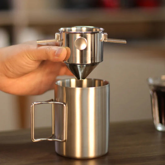 Portable 304 Stainless Steel Hanging Coffee Filter.